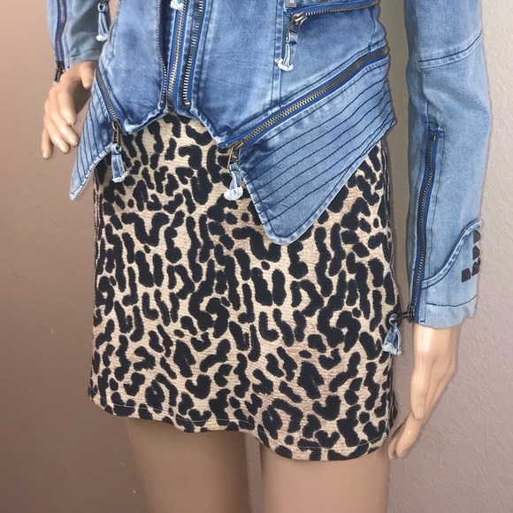 Zara Leopard Cheetah Cotton Mini Skirt - Picture 6 of 7